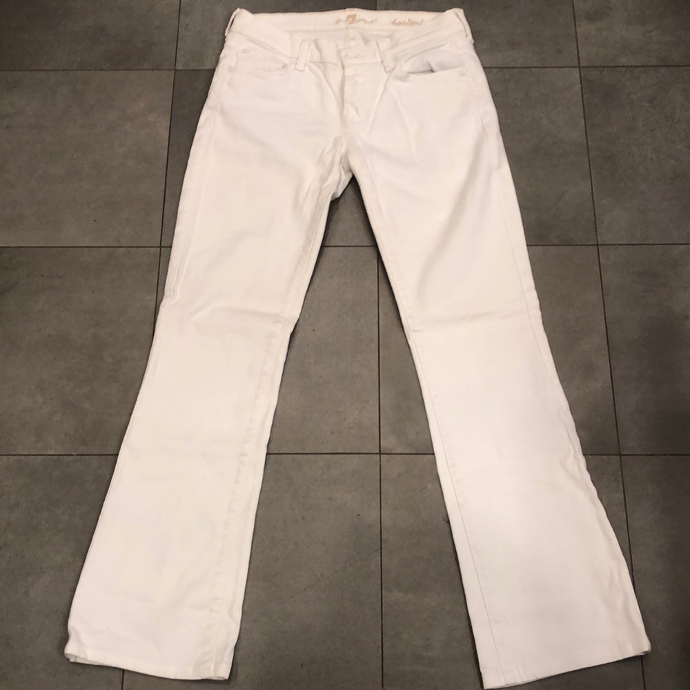 7 For All Mankind Bootcut White Cotton Jeans